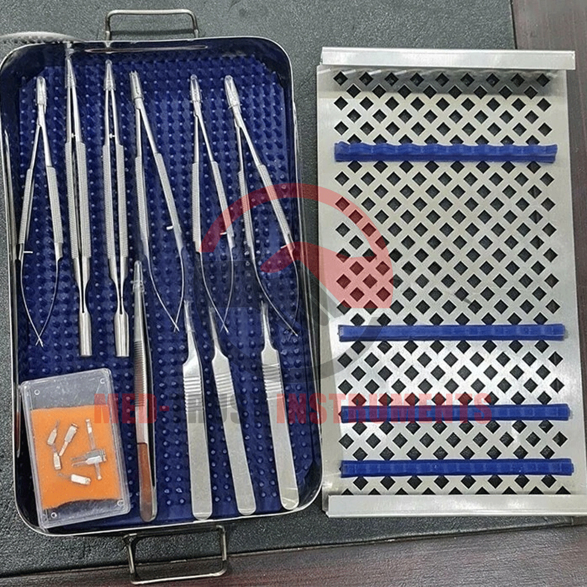 hand surgery basic set of micro surgical instruments with case
