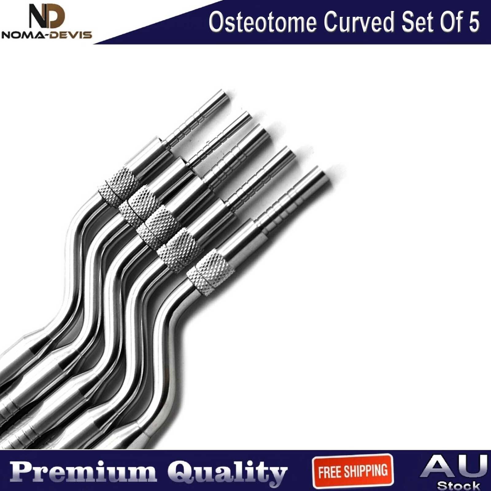 Osteotome Curved Concave Tip Sinus Lift Implant Bone Grafting 5PCS Instruments