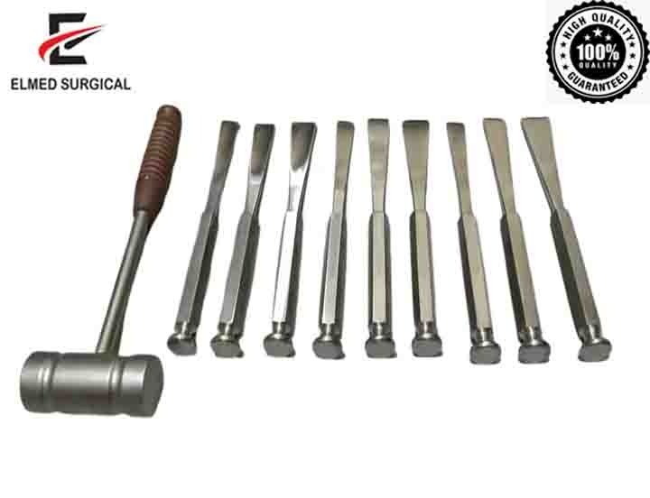 Stille Osteotome Bone Chisel & hammer Fiber Handle Orthopedic Instruments