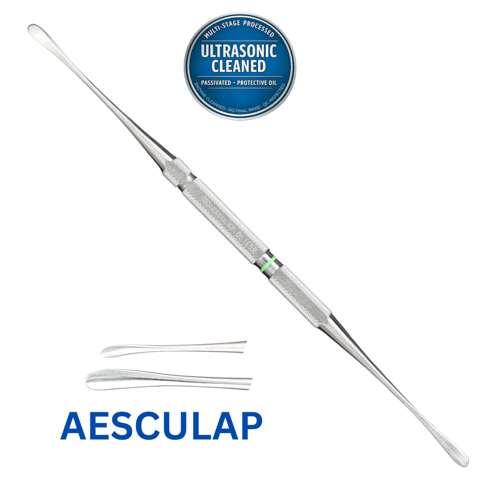 AESCULAP OL165R Freer Elevator Dissector, Double Ended, 4mm Jaw, Curved, 185 mm