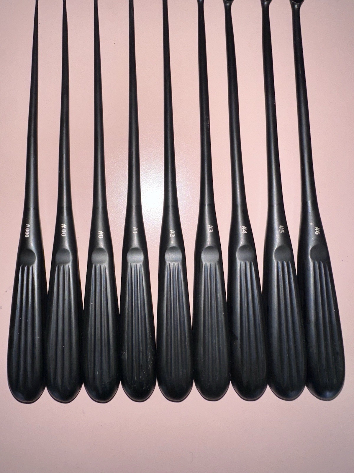 Set of 9 Orthopedic Bone Curettes Assorted Sizes Range #000-#6 Instruments