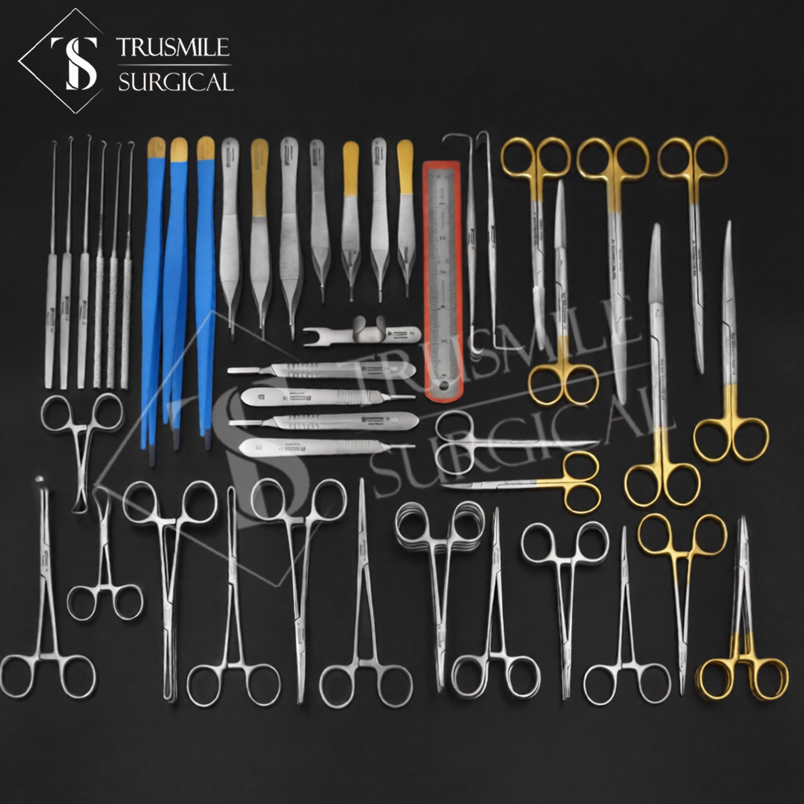 Aston Facelift Surgical Instrument Set, 52 Pcs, with Sterilizing Box