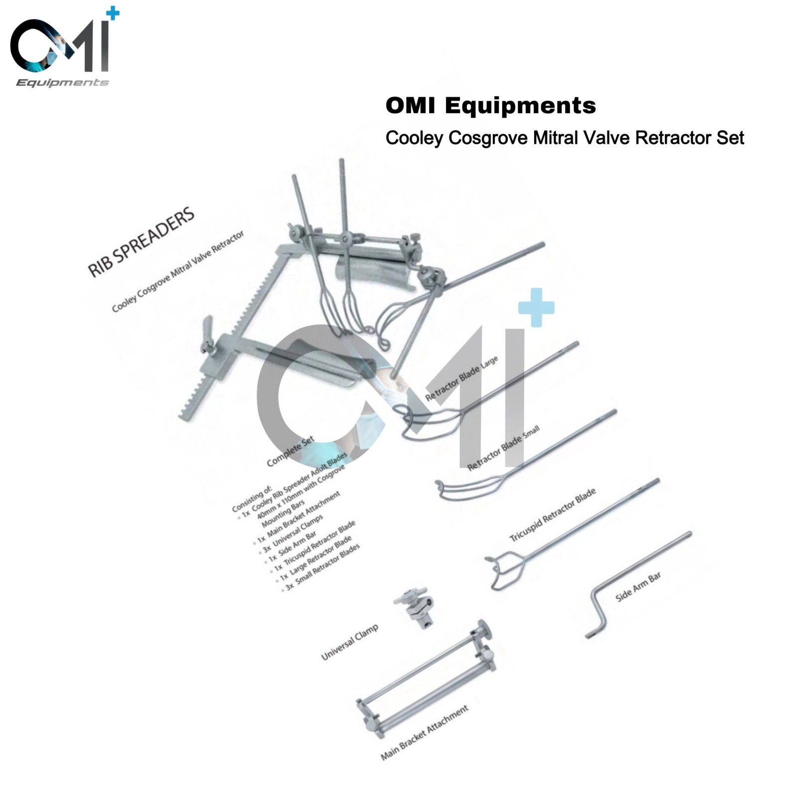Premium Quality Cooley Cosgrove Mitral Valve Retractor Complete Surgical Set