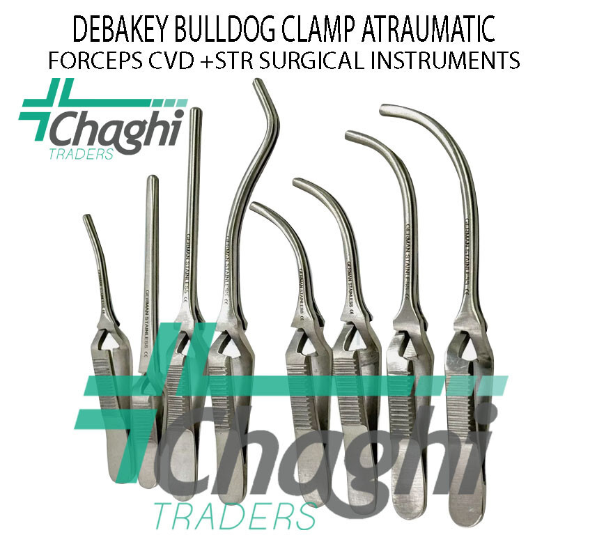GERMAN 8 DEBAKEY BULLDOG CLAMP ATRAUMATIC FORCEPS CVD +STR SURGICAL INSTRUMENTS