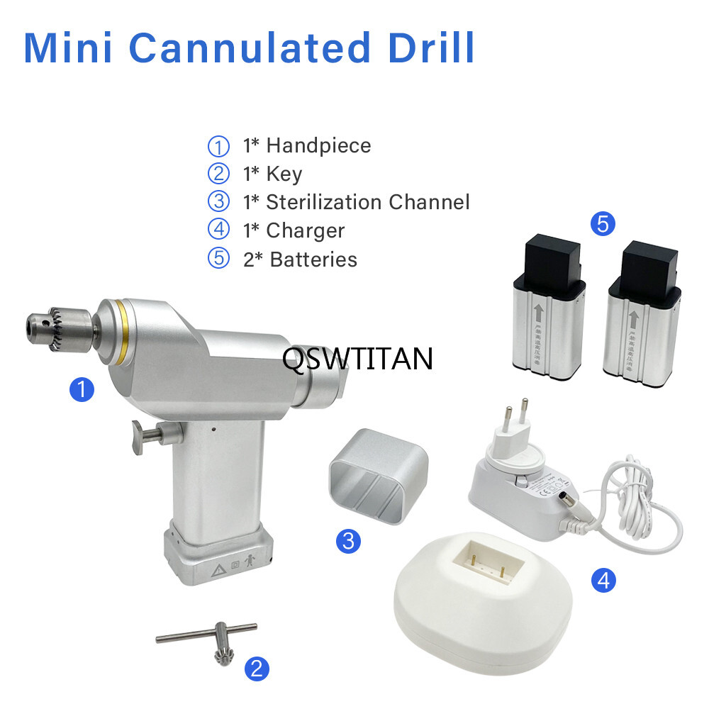 QSWTITAN Orthopedic Electric Drill Cannulated Drill Micro Cannulate Dril Bone