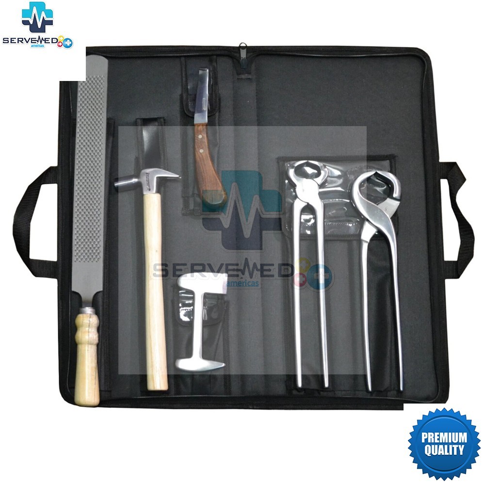Complete 6 Pcs Farrier Hoof Care Kit in Carrying