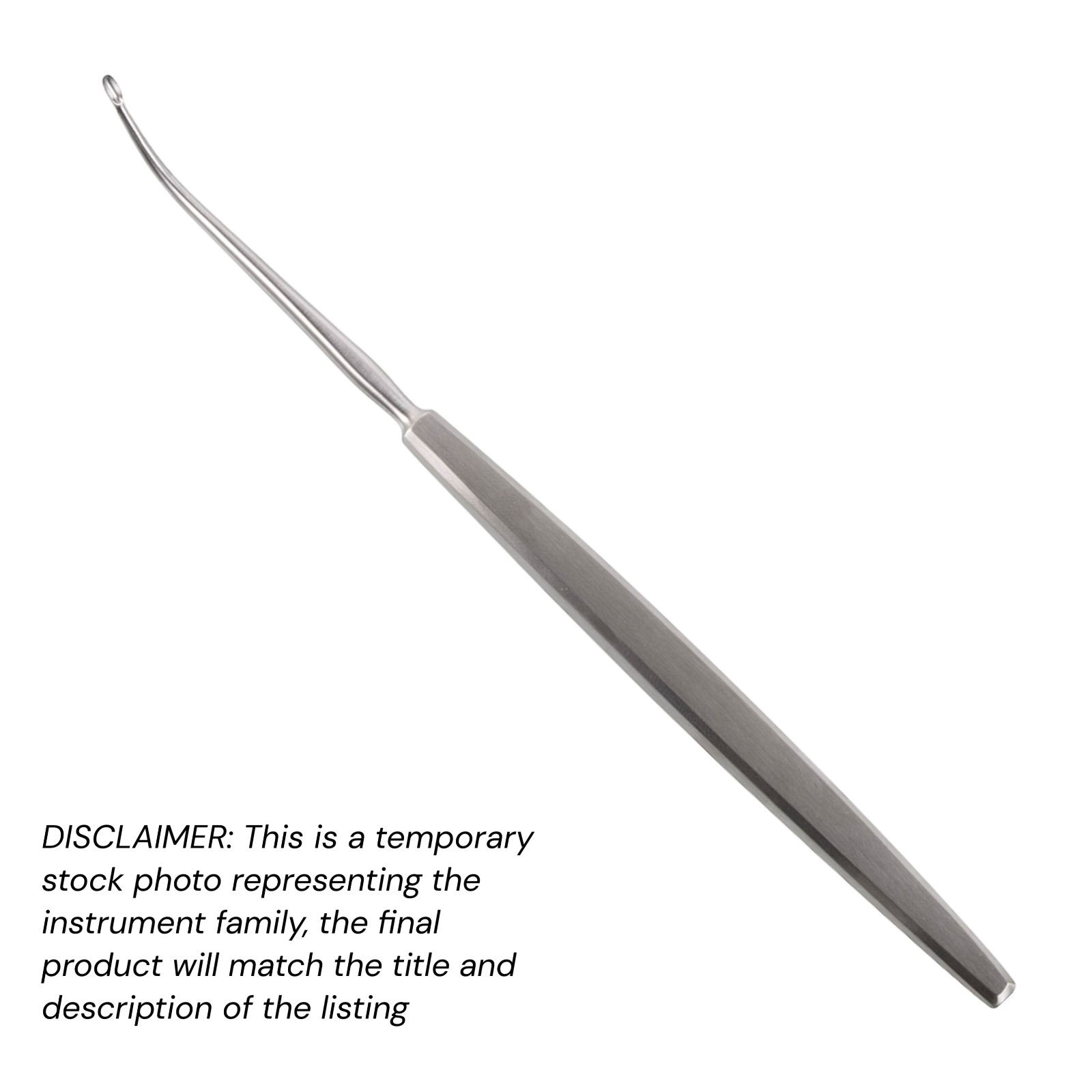Frontal Sinus Curette, 7″, Curved 45 Degree, 3×4 mm Cup