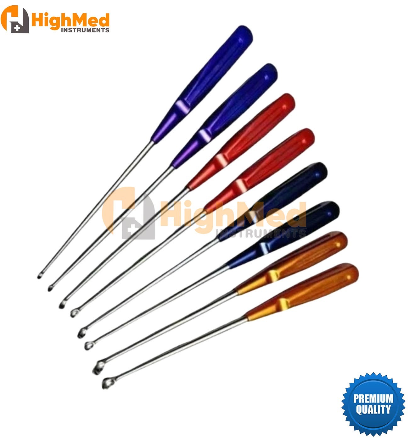 Bone Cervical Curettes Spine Orthopedics Spine Instruments 8 Pieces (1)