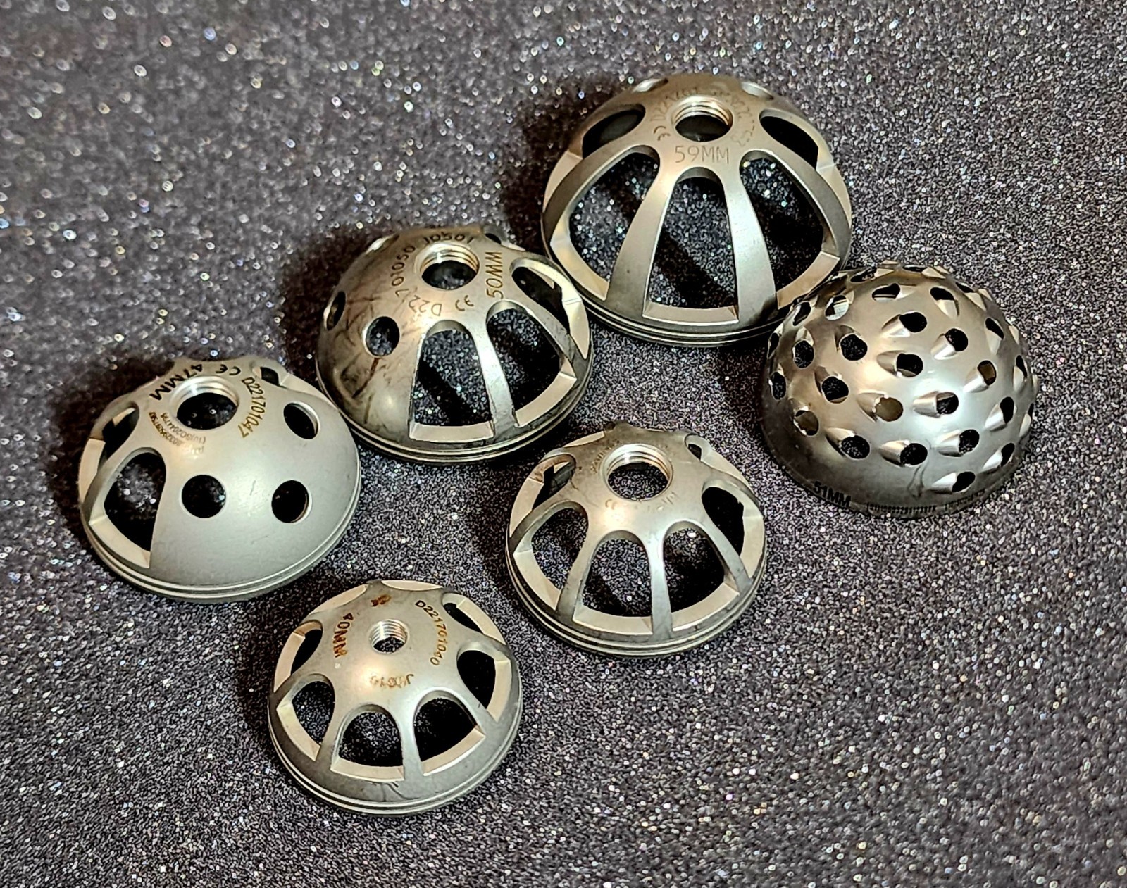 Orthopedic Acetabular Trial Cup Shell Set Hip Arthroplasty Sizes 33–59mm Lot