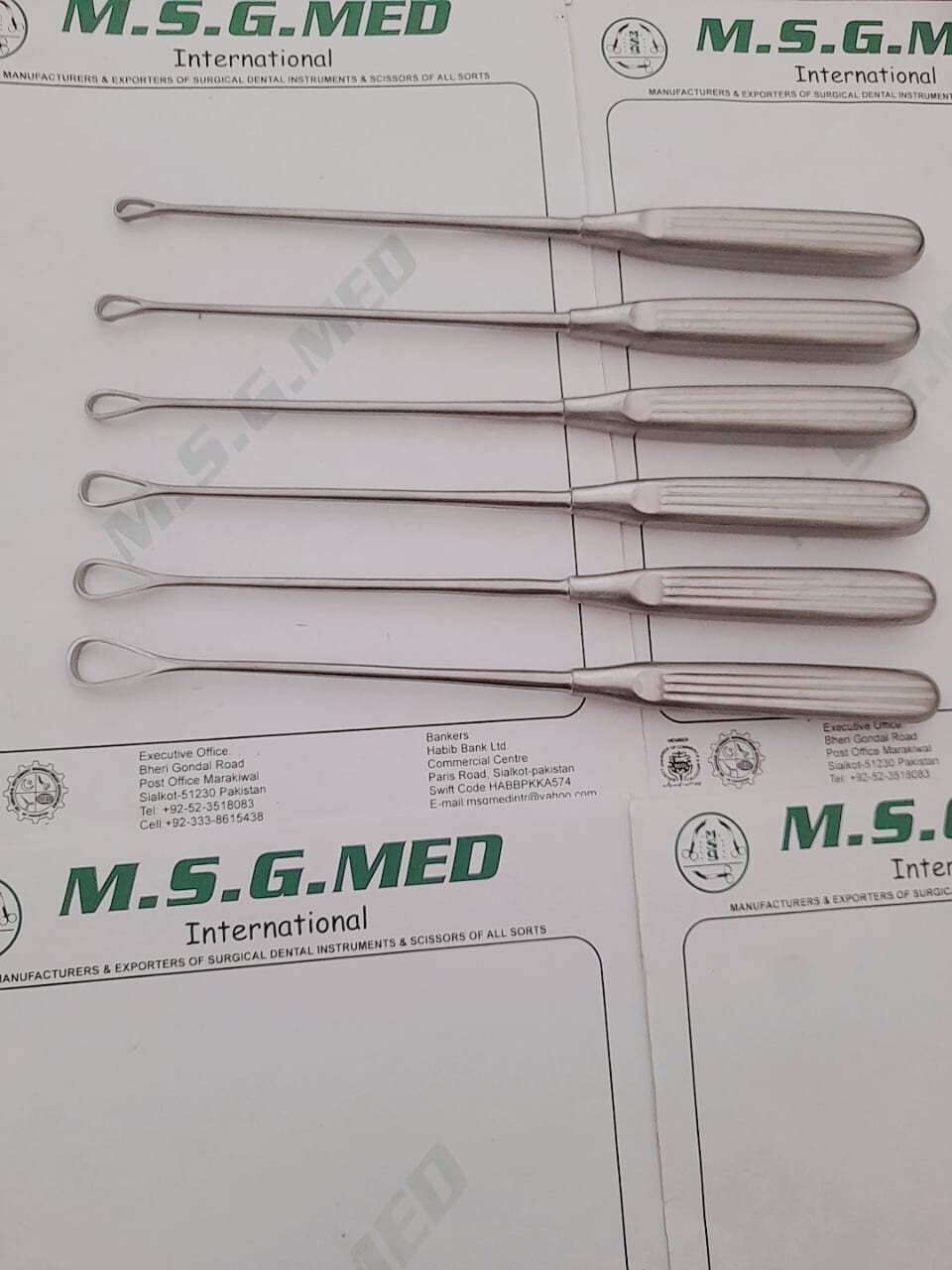Surgical Uterine Curettes Stainless Steel 6PCS Set Offer 100% Gurantee Quality
