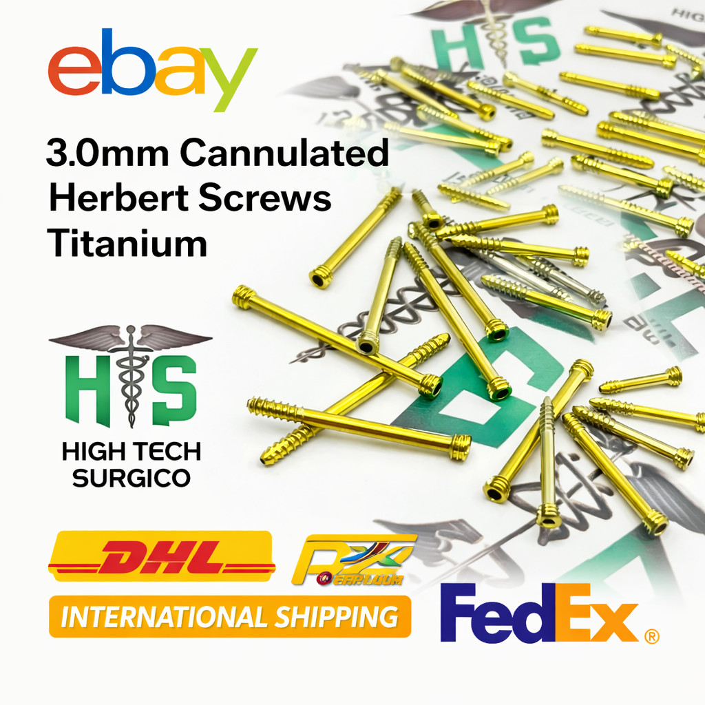 3.0mm HerBert Cannulated Screws Titanium Grade 5 Set 42 Pcs + Screwdriver Gift
