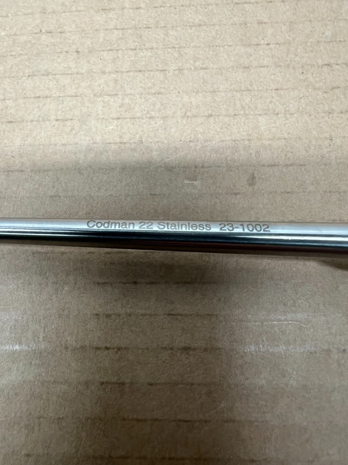 Codman 23-1002 Scoville Ruptured Disc curette, angled, 10″ overall length