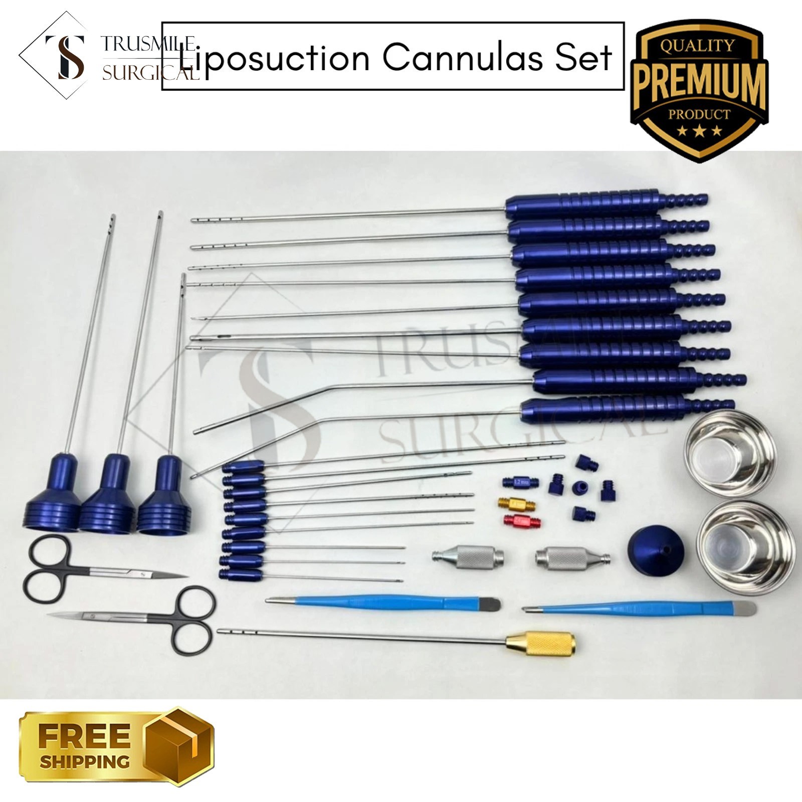 Liposuction Cannulas Set 40 Pcs | Surgical Instruments Kit A+ Stainless Steel