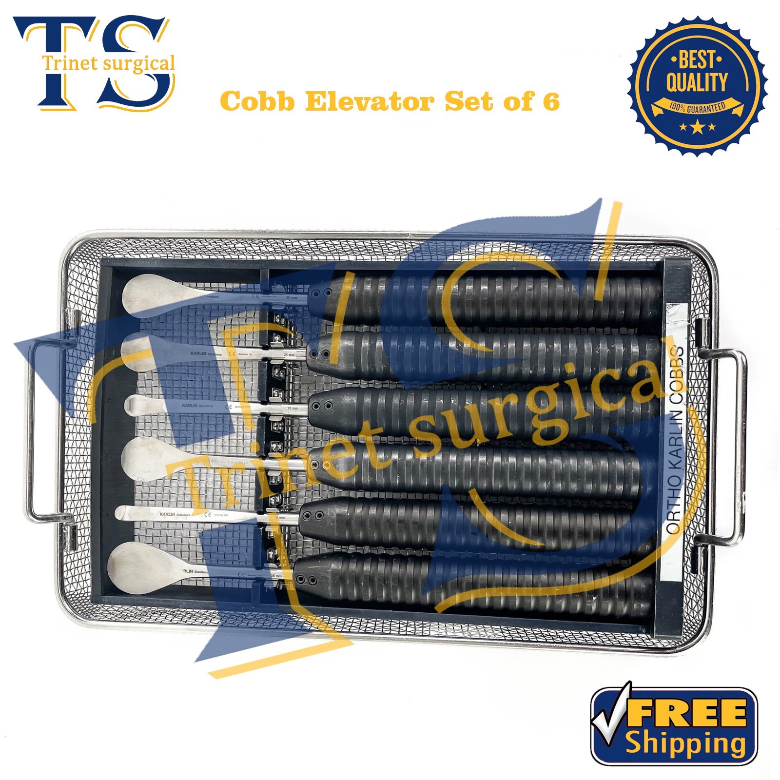 Set of 6 XL Magnum Cobb Elevators High-Quality Orthopedic Spine Tools