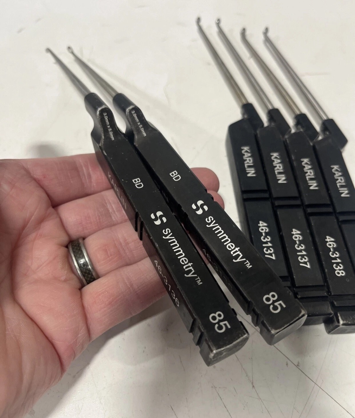 Lot of 6 Codman Symmetry Karlin Cervical Curettes 46-3136, 46-3137, 46-3138 (Z)