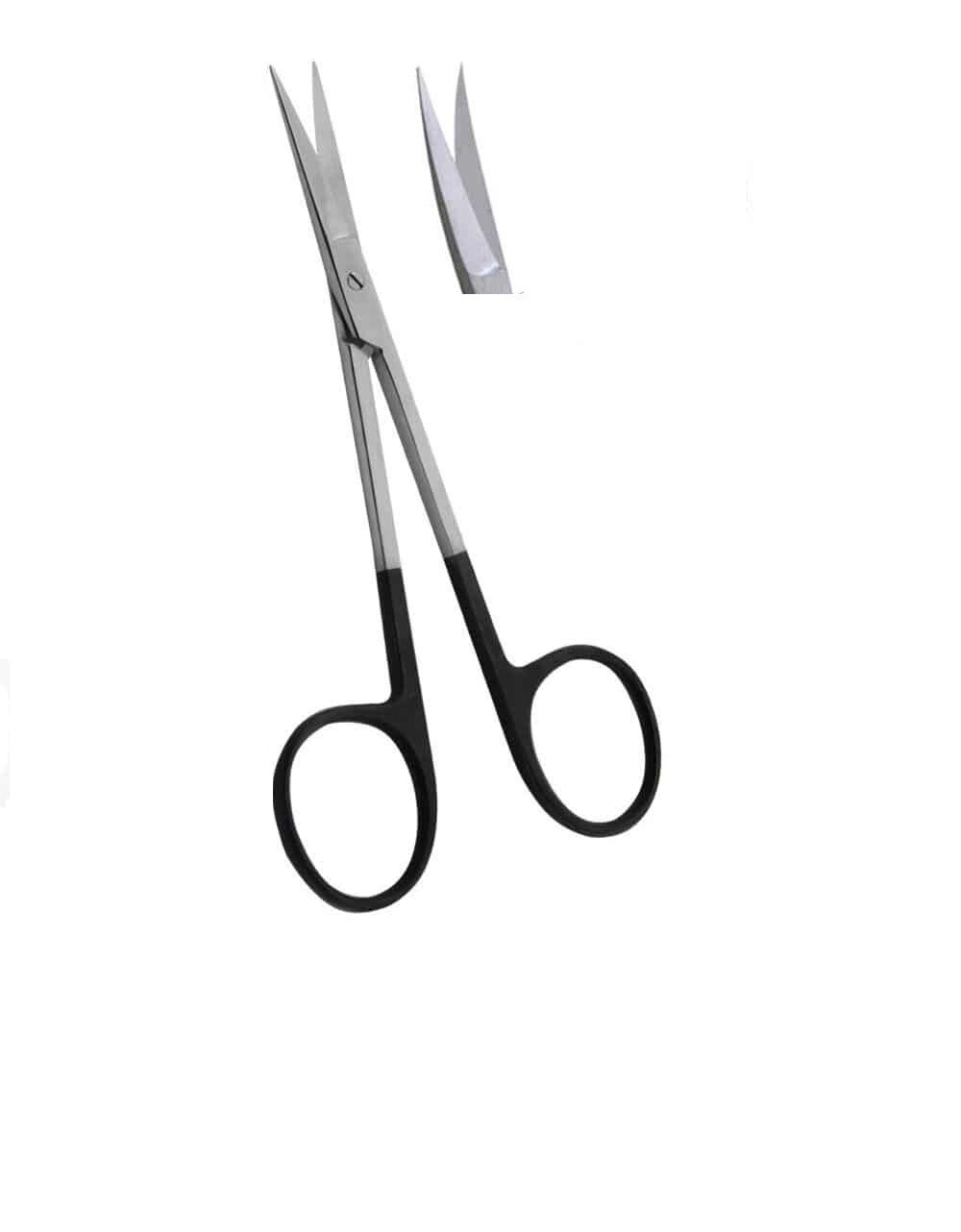 6 IRIS Scissors, 4.1/2″, Curved, Supercut Blades, Sharp Points, 1 Serrated Blade