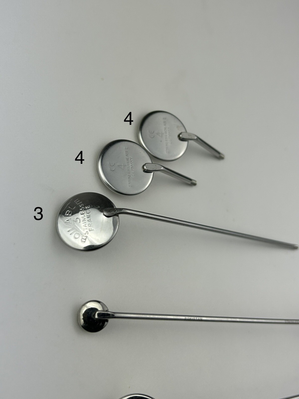 Laryngeal Surgical Mirror Lot of 6 Complete Mirrors With 3 Tips AESCULAP OM085R