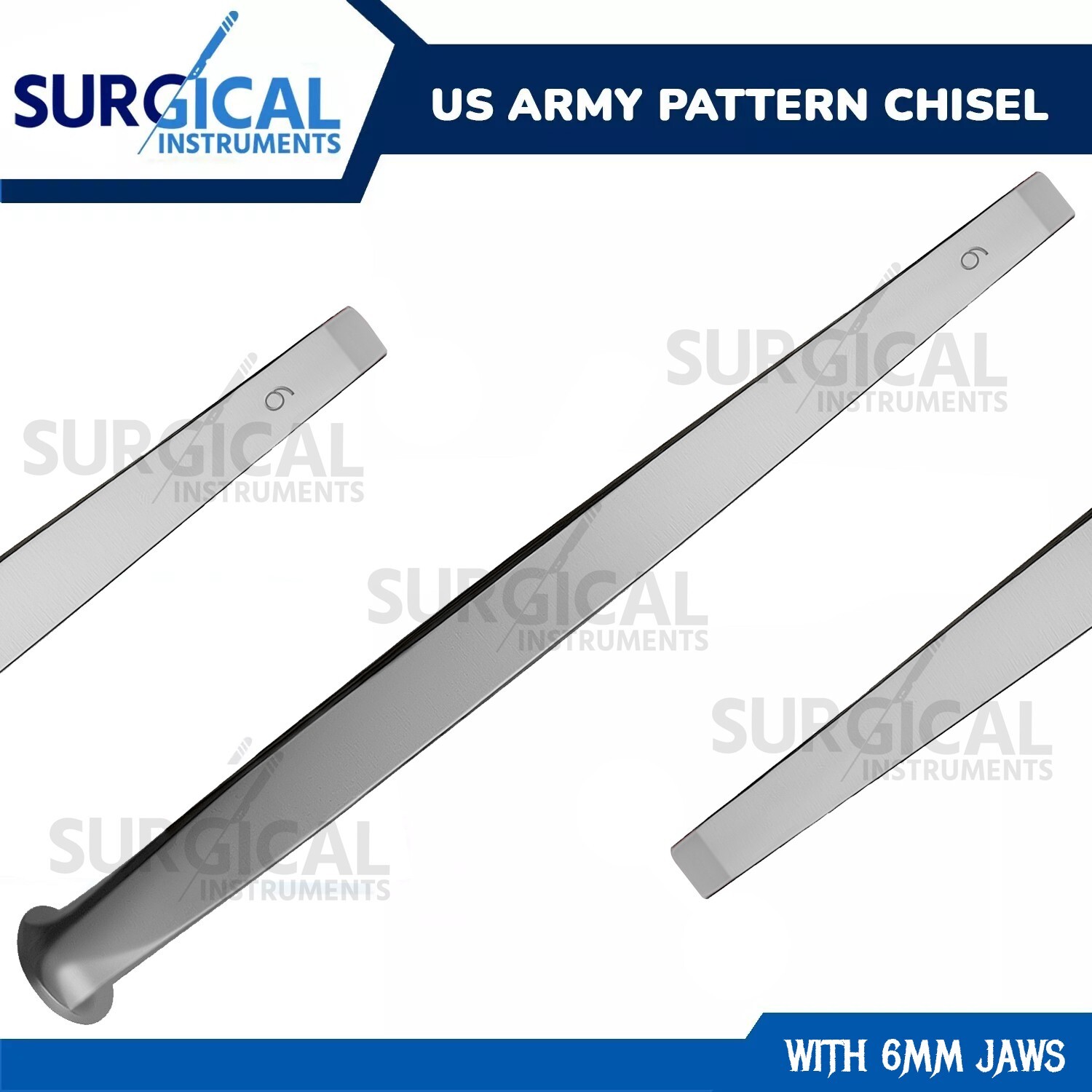 US Army Pattern Chisel Orthopedic Surgical Veterinary 6mm Stainless German Grade
