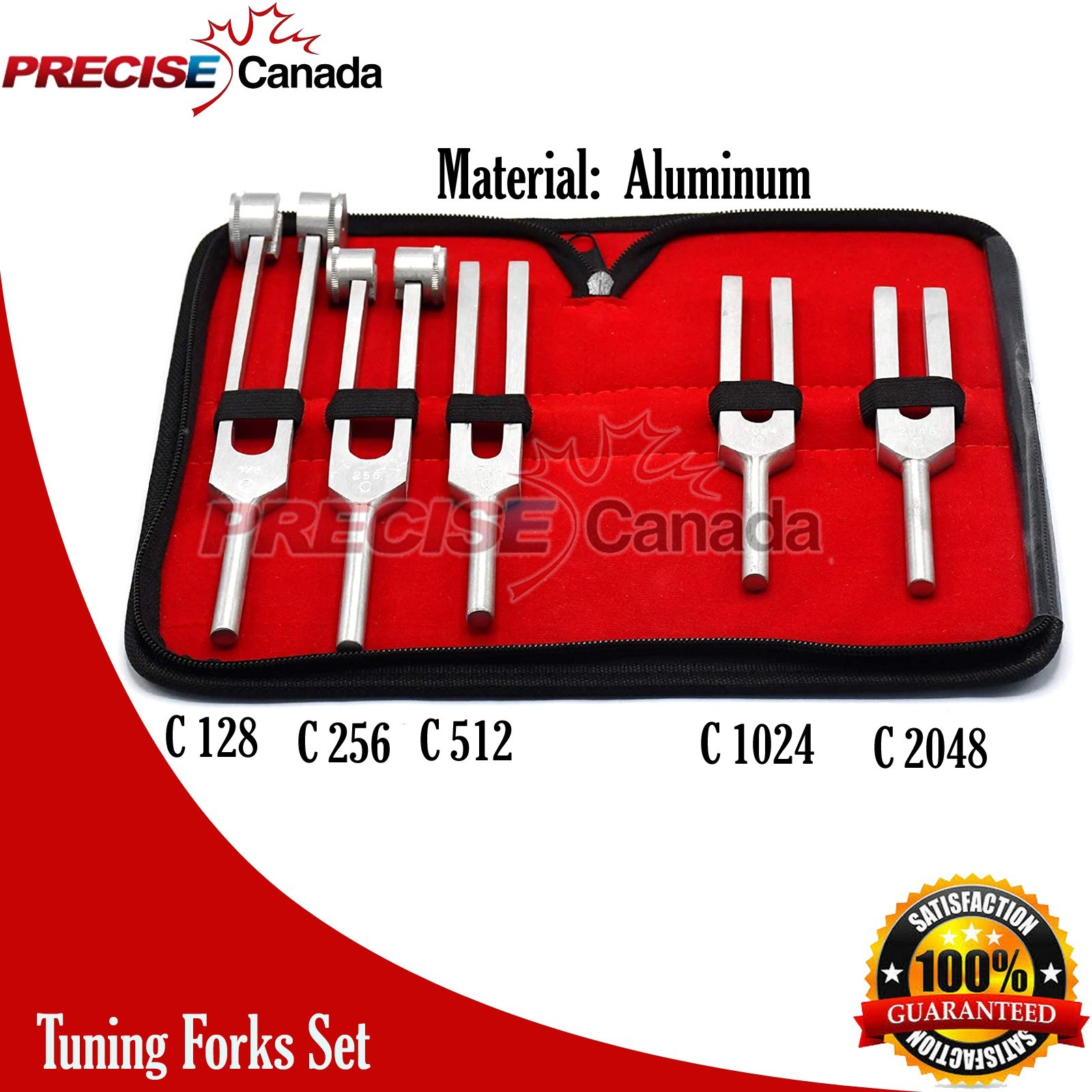Tuning Fork 5 Set-128Hz,256Hz,512Hz,1024Hz&2048Hz for Healing &Vibration Therapy