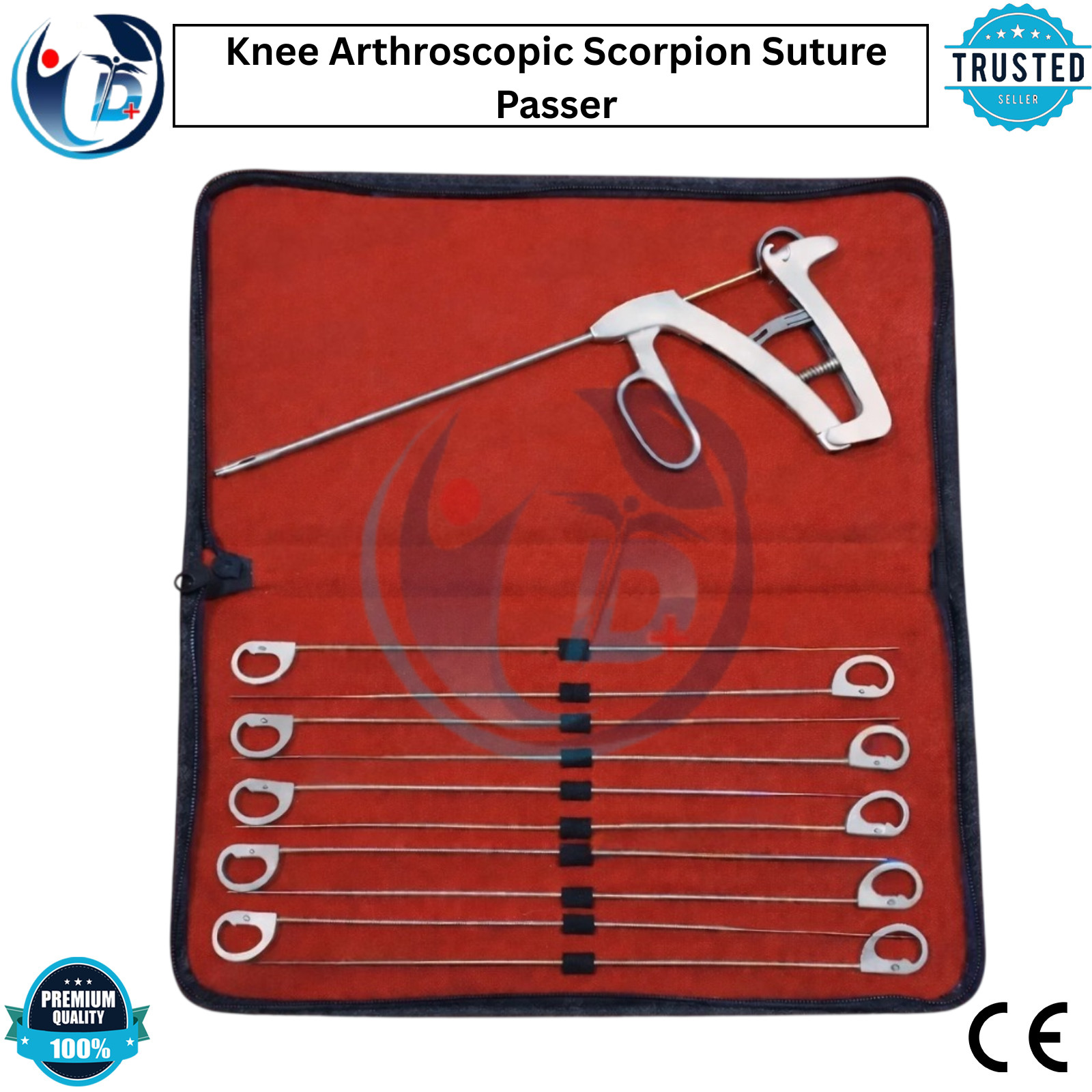 Knee arthroscopy Scorpion Suture Passer Straight 3.5mm With 10Needles Instrument
