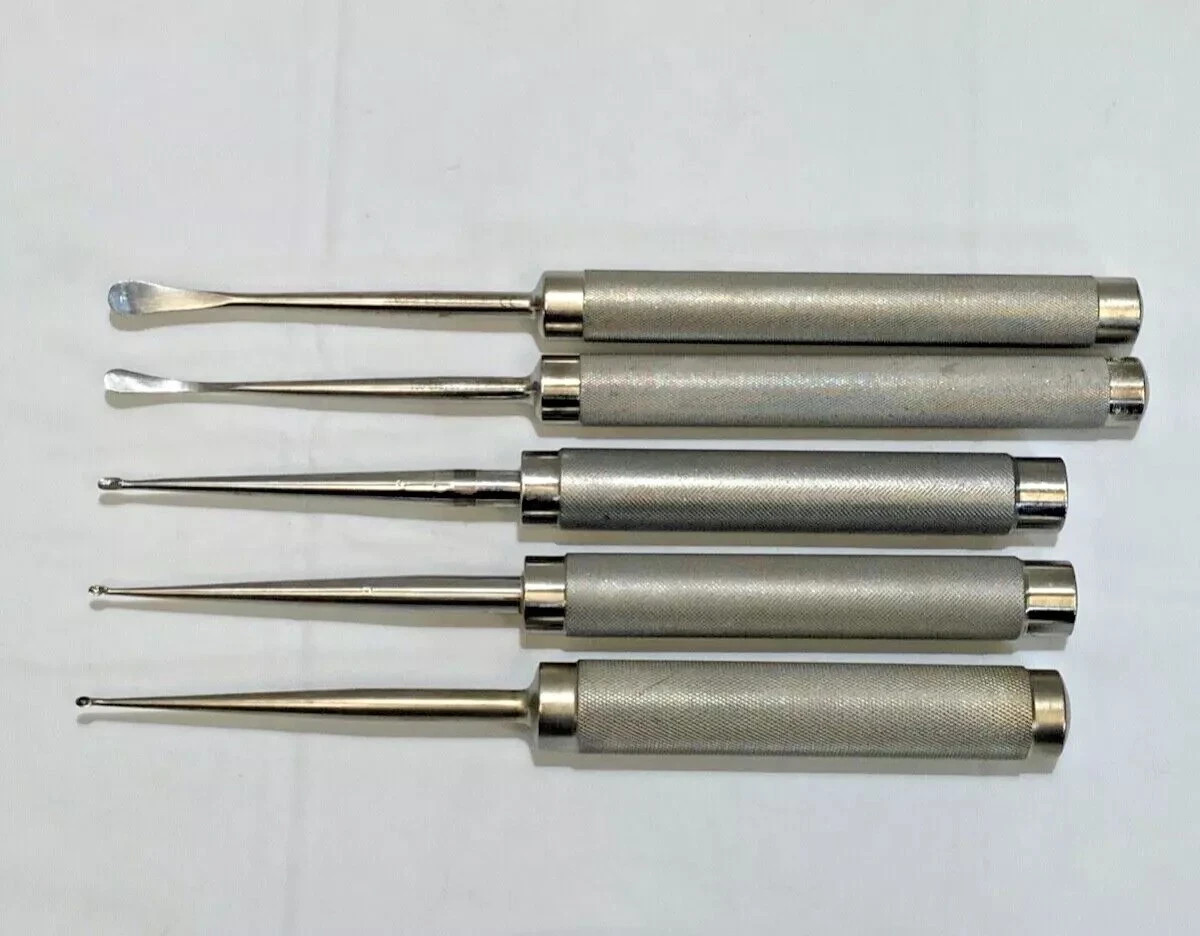 V. Mueller Set of 5 PCS Cobb Elevators & Curette Set Neuro Spine Orthopedics