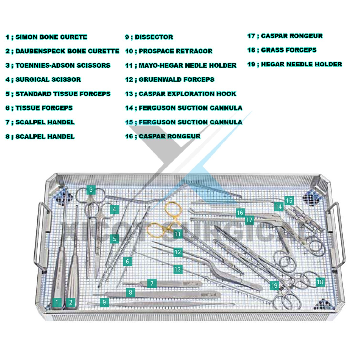 Basic Spinal Neurosurgery Instruments Set Premium Quality