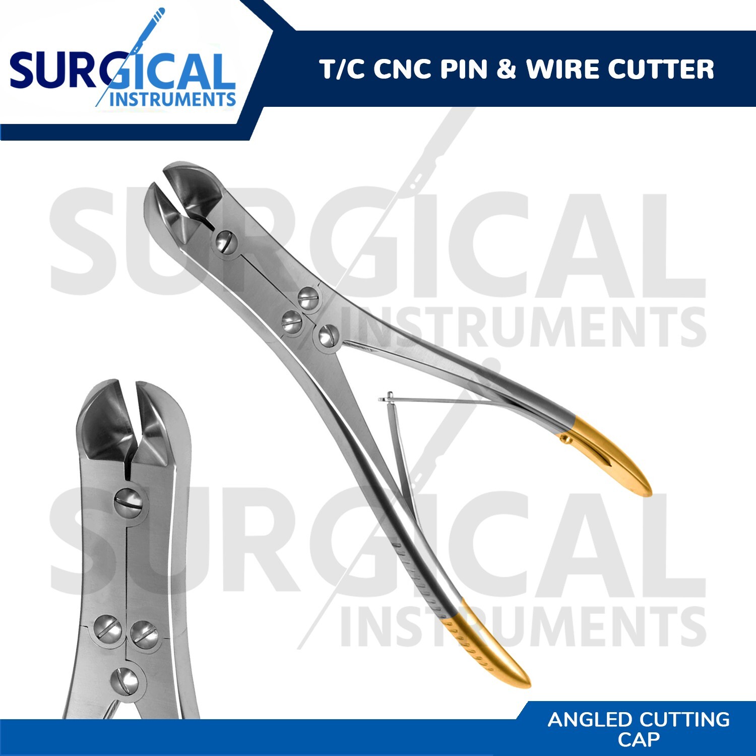 T/C Pin & Wire Cutter Orthopedic Surgical 8.5″ Angled Curved German Grade