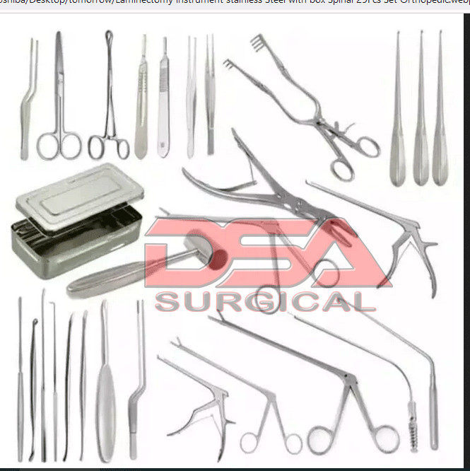 Laminectomy Spinal Orthopedic Instruments Set Of 29Pcs Stainless Steel with box