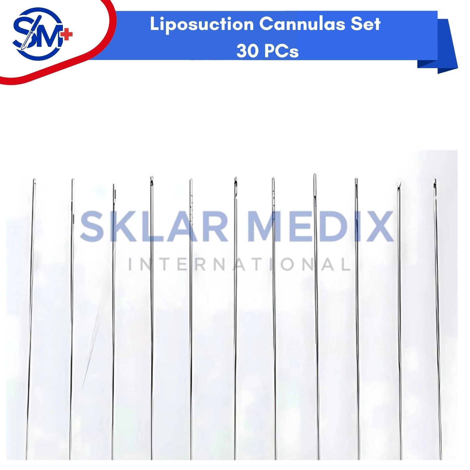 Liposuction Cannulas Set with Handle 30 Pcs , Cosmetic Surgery , Premium Quality