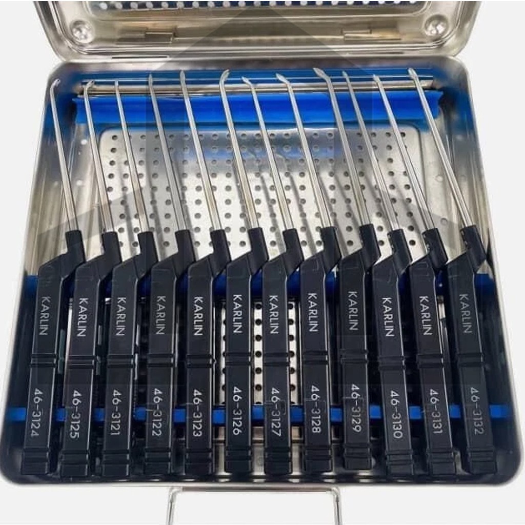 Codman Microdiscectomy KARLIN Curette Instruments 12 pcs Set With Case