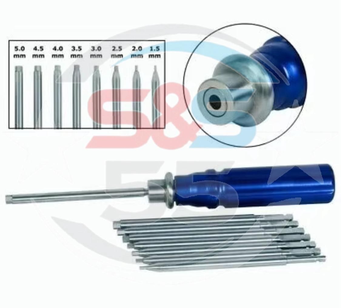 Orthopedic Bone Screwdriver Set With Quick Coupling Handle Surgical Instruments