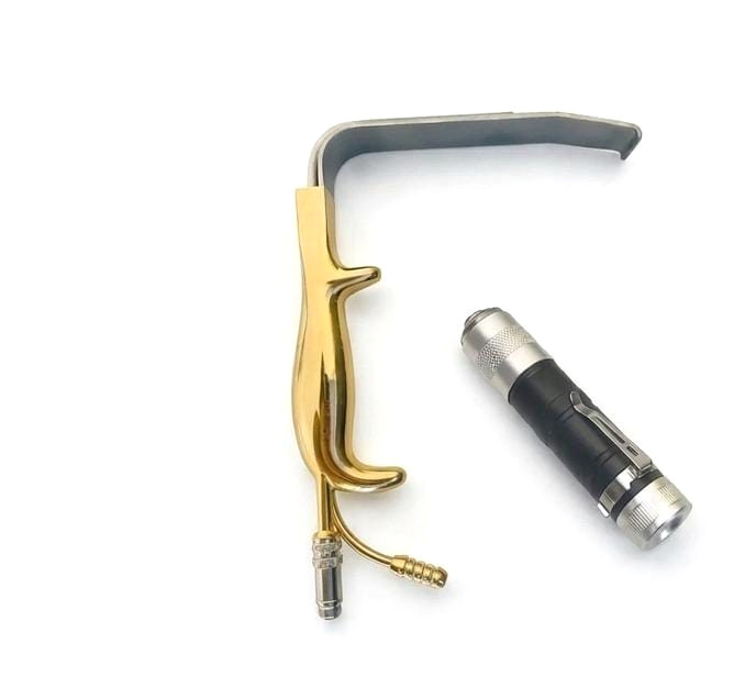 Tebbetts Fiber optic With Led Light breast Retractor 150mm X 30mm smooth Blade