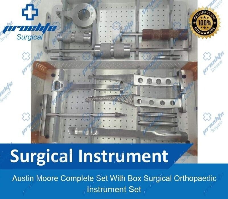 Austin Moore Complete Set With Box Surgical Orthopaedic Instrument Set