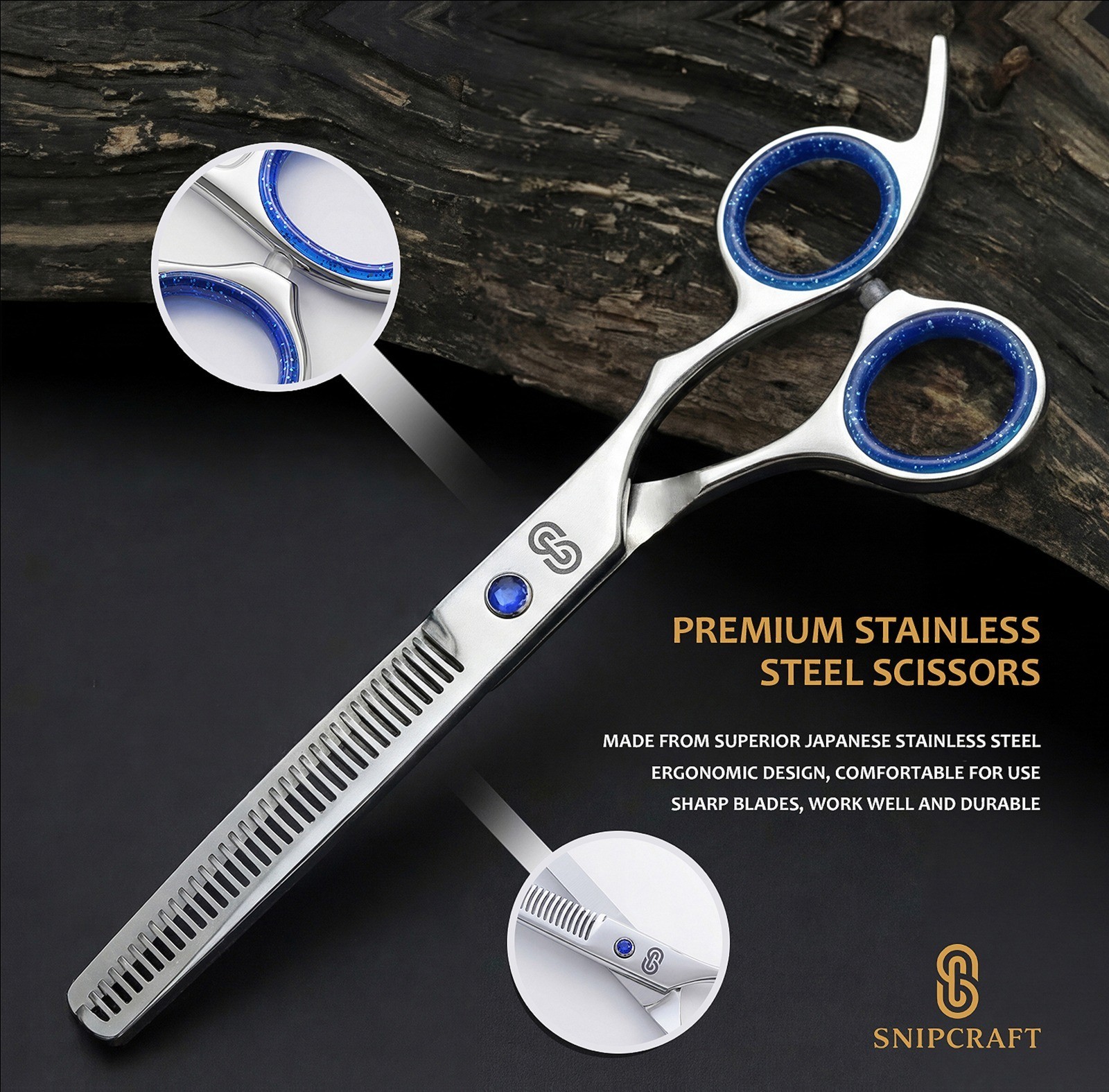 8” Professional Pet Grooming Scissors/Shears, Thinning Shears with Narrow Teeth