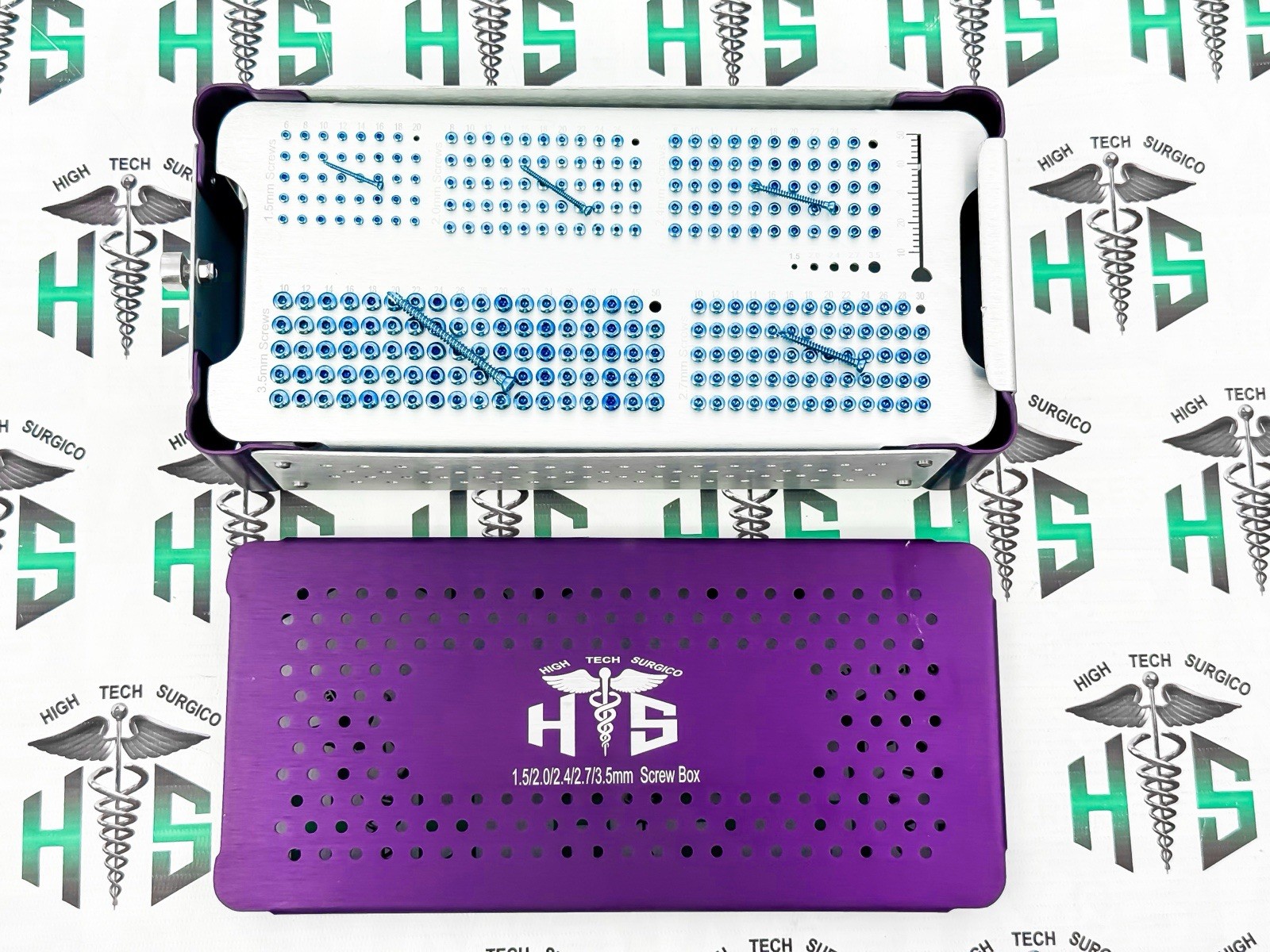 Combo of Orthòpedìc Screw Box 1.5/2.0/2.4/2.7/3.5 Titanium Set 309 Pcs + Drivers