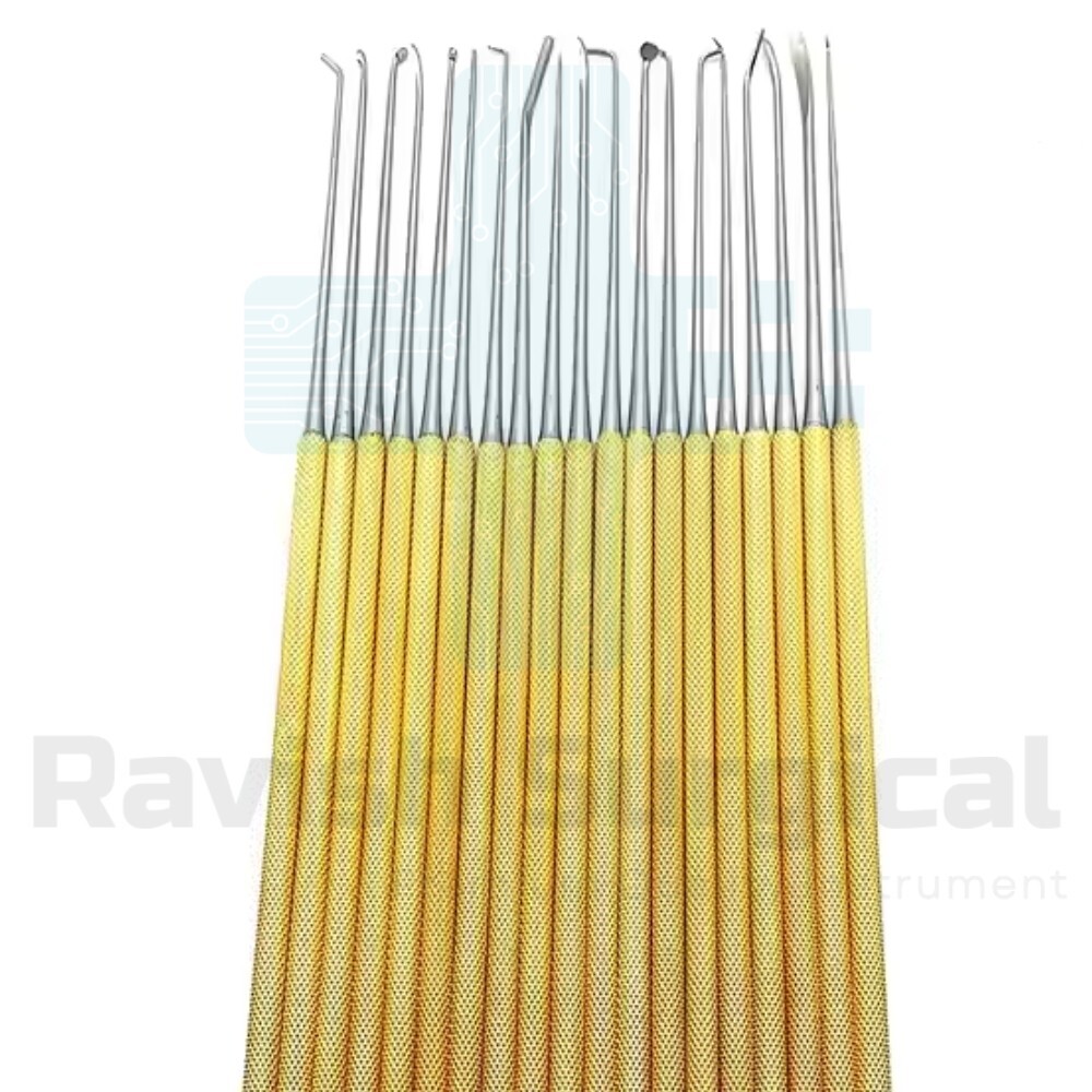 Microsurgical Rhoton Micro Dissector Set 20 Pcs Titanium Coated Expanded Kit