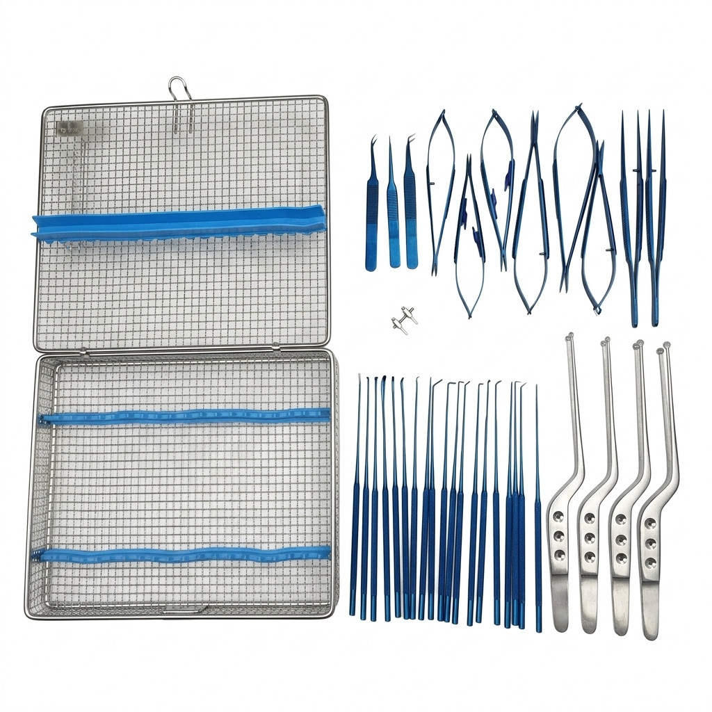 Neuro Surgical Microsurgery Instrument Set Titanium Coated Precision Instruments