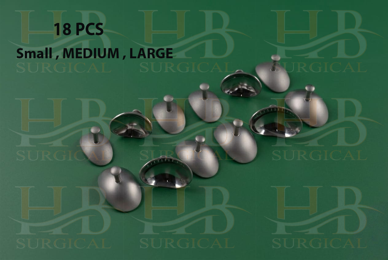New Lot of 18 Corneal Shield Laser Eye Shield Corneal Protector Stainless Steel