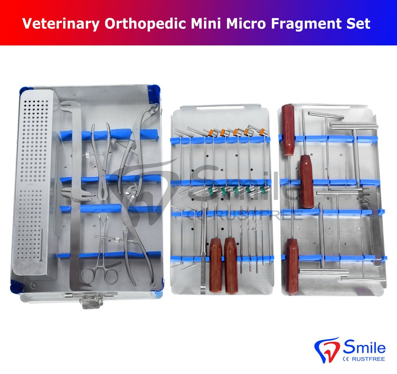 Veterinary Orthopedic Mini-Micro Fragment System Set 1.5/2.0/ 2.7/3.5/4.0 mm