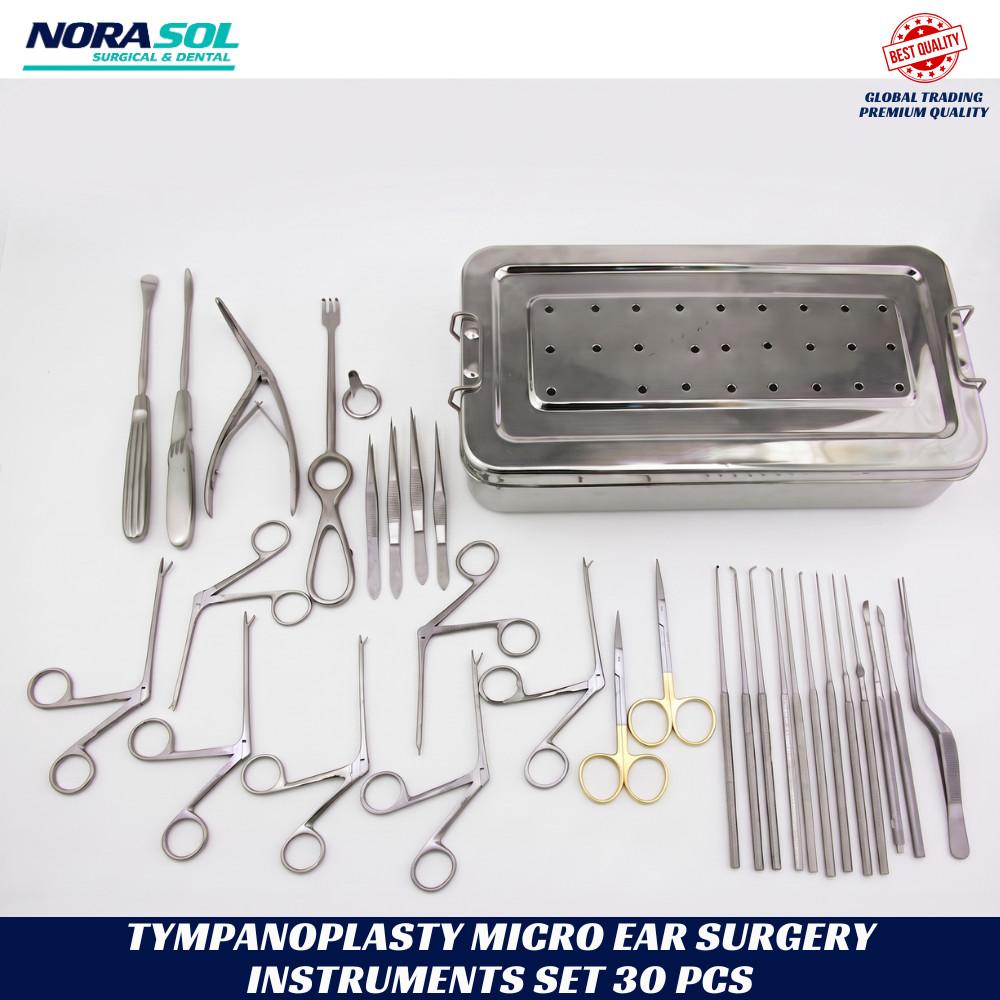 Tympanoplasty Micro Ear Surgery Set 30 Pcs | ENT Otolaryngology | Sterilization