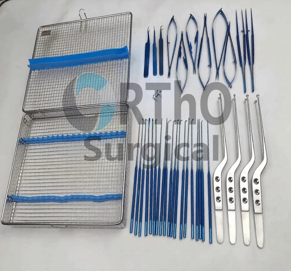 Micro surgery instruments set Neuro Surgical Titanium coated Instrument Set