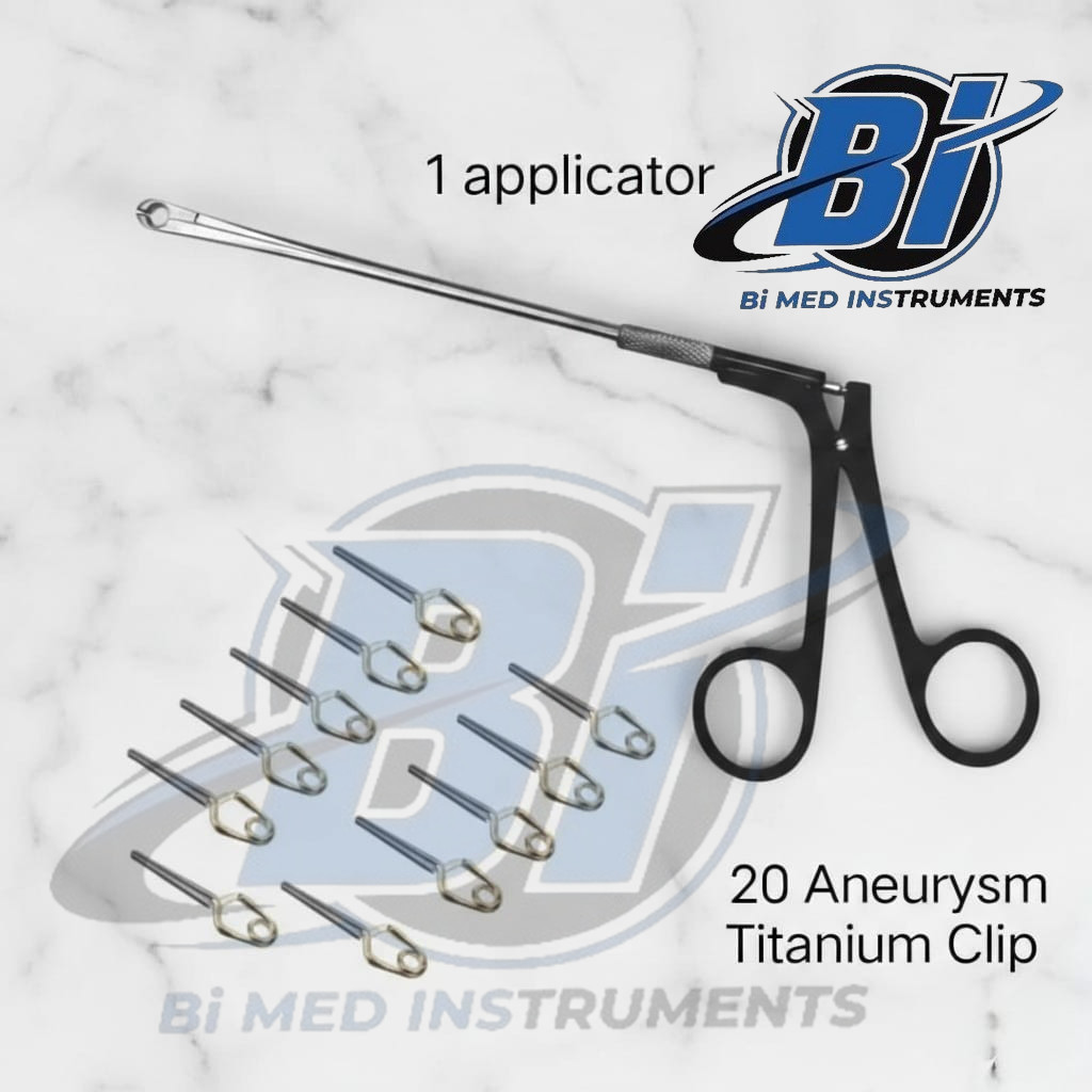 20 Aneurysm Clips & 1 Applicator for Neurosurgery SURGICAL INSTRUMENTS
