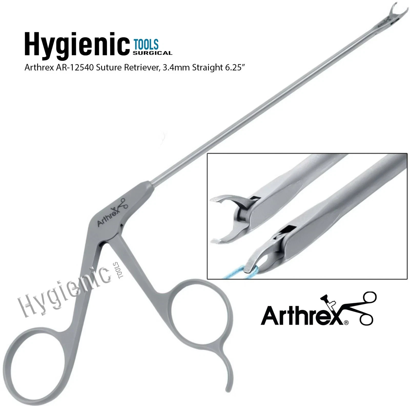 Arthrex AR-12540 Suture Retriever, 3.4mm, Straight Shaft German Quality BOX OPEN