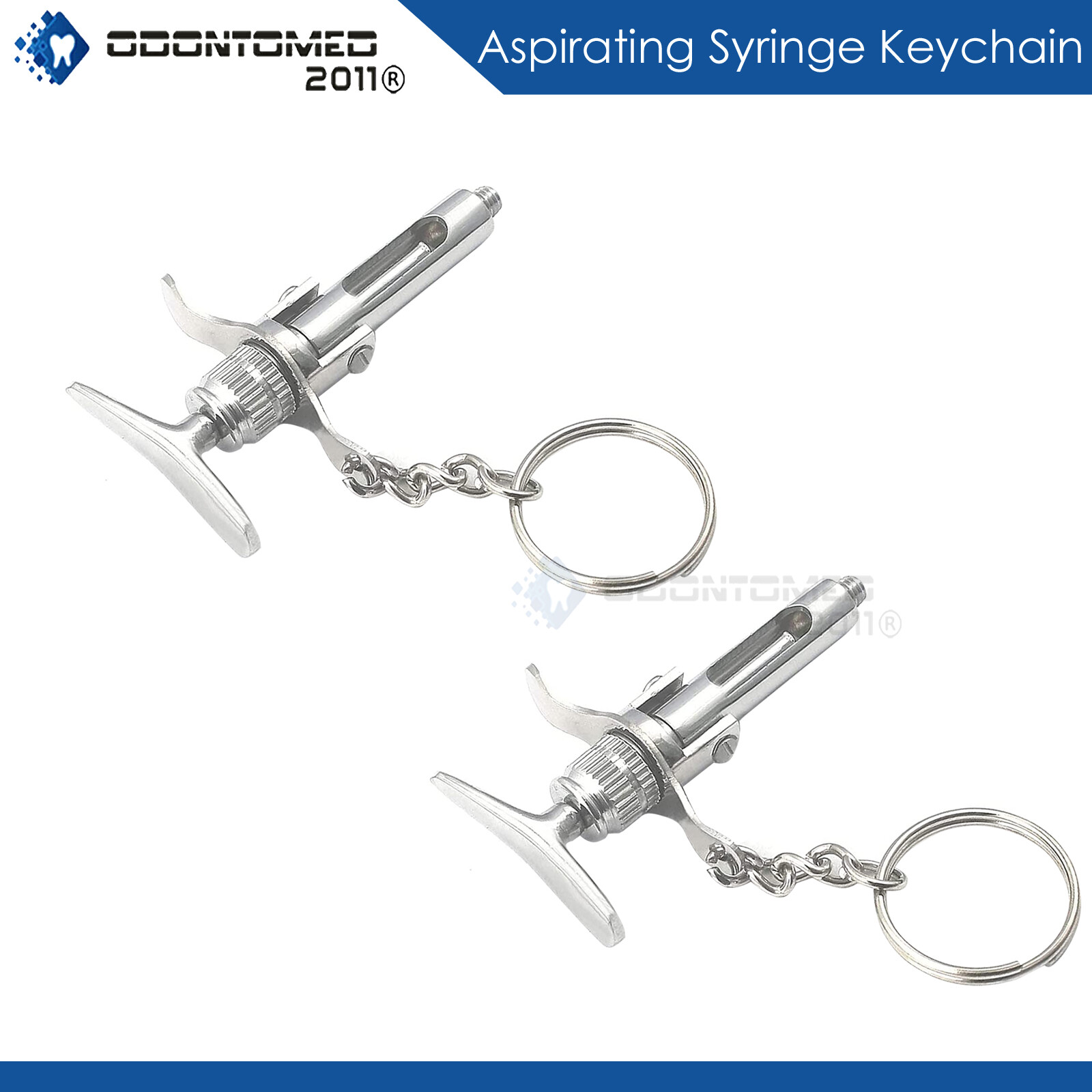 2 Dental Aspirating Syringe Key Chain Dentist Surgical Instruments