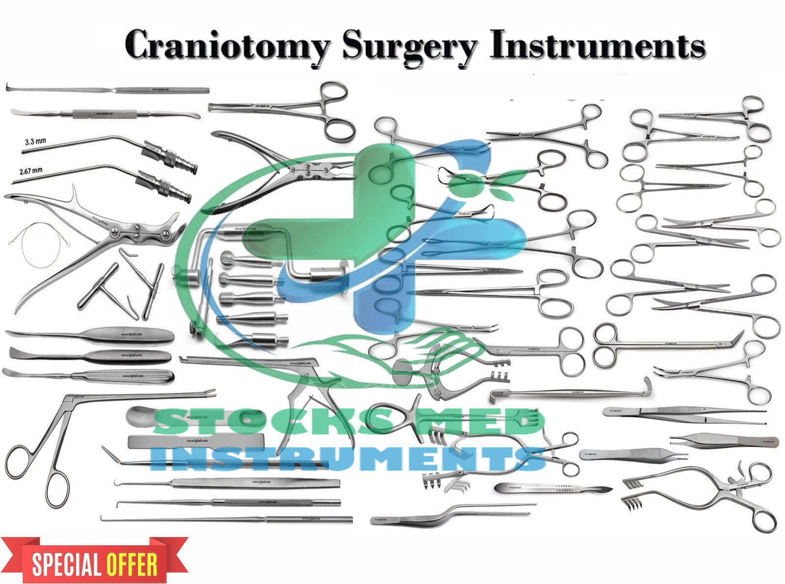 56-piece craniotomy set, basic craniotomy set, HIGH QULITY neurosurgery set