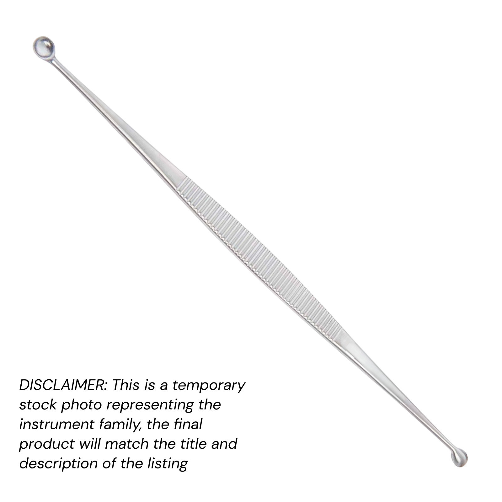 4x Martini Dermal Curettes, Dbl Ended, 4.5″, Large, (2.5×2.5/3.5×3.5 mm) Ends