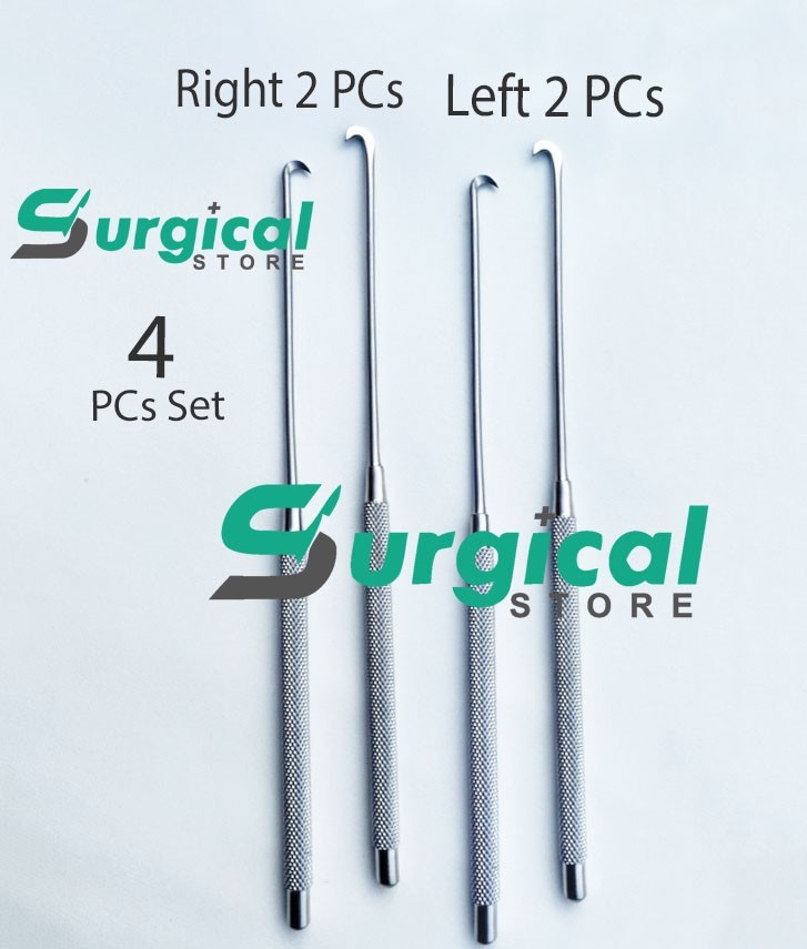 Arthroscopy Hook Knife 3 mm 4 PCs Set L&R German Steel Arthroscopic instruments