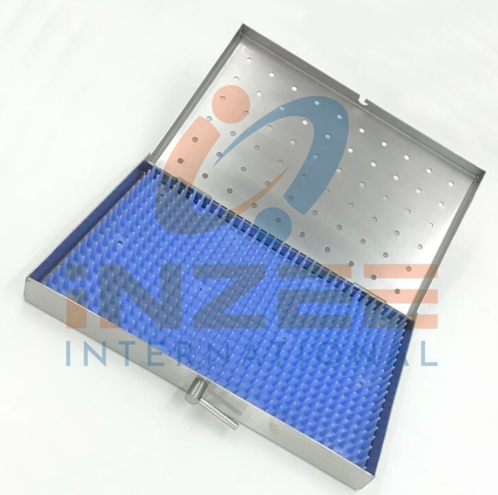Sterilization Tray case Big Size With Silicon Mat Surgical Instrument By Inzee