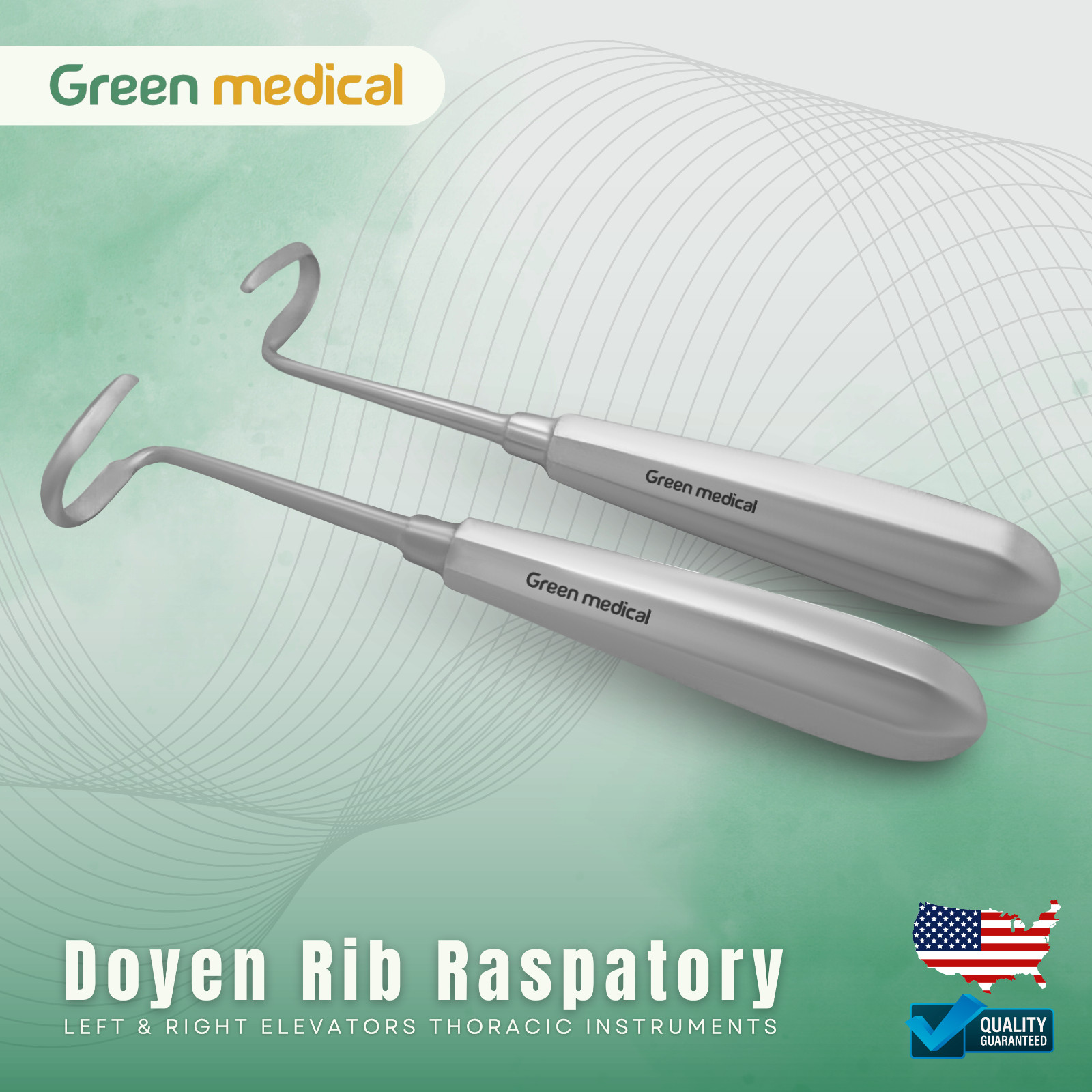 Doyen Rib Elevator Set 1 Left & 1 Right 7″ 17.7cm Thoracic Surgical German Grade