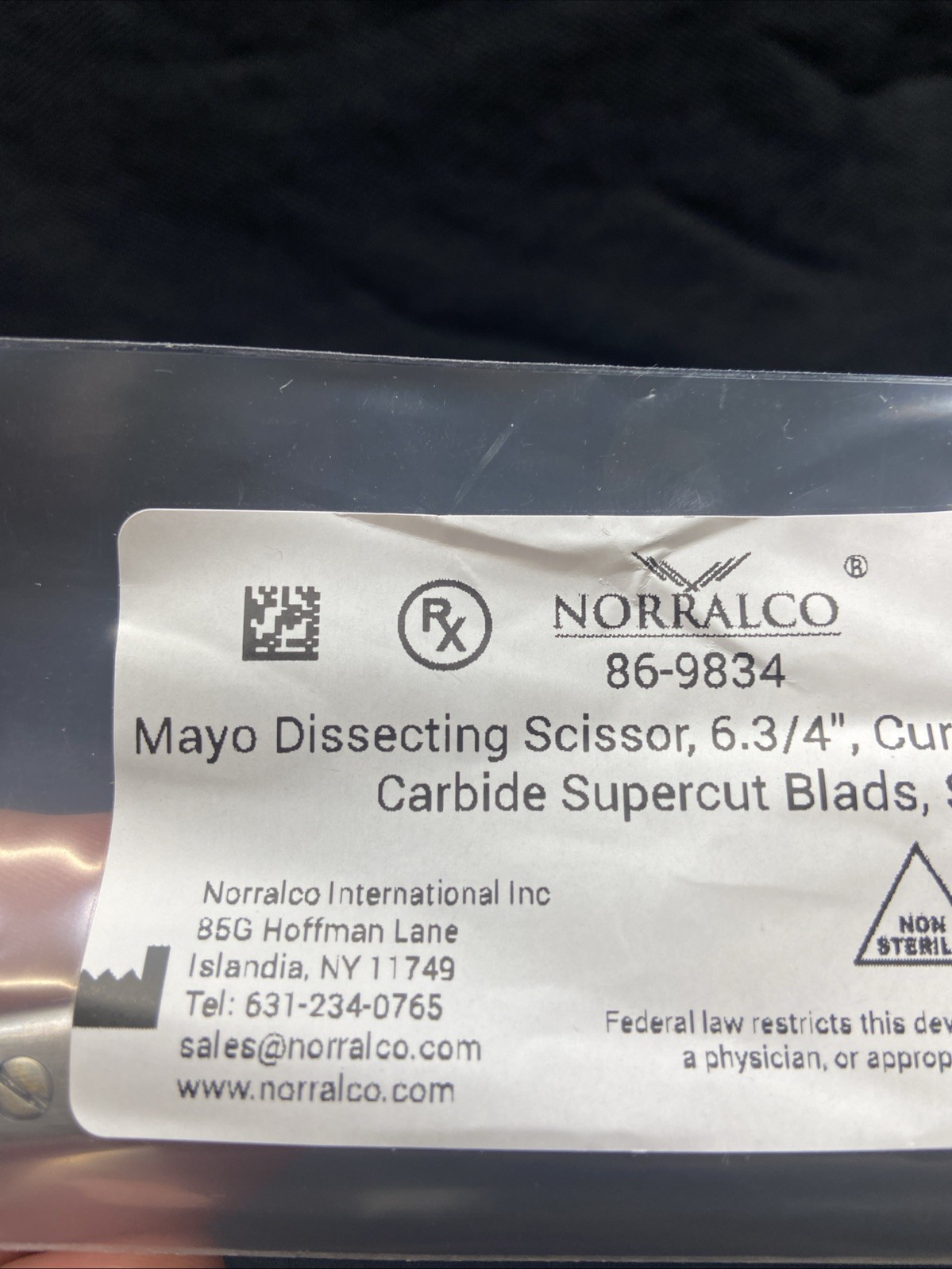 Mayo Dissecting Scissor, 6.3/4″, Curved, Tungsten Carbide Supercut Blads, Srtd